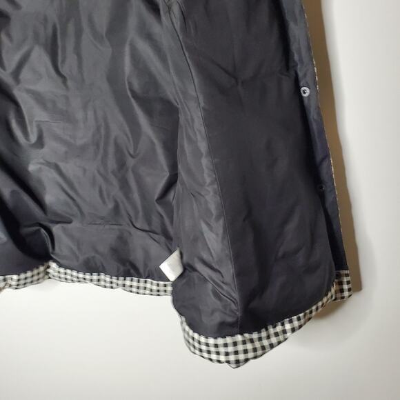 J Jill Black & White micro checkered down filled puffer vest Size Small Petite - Picture 8 of 14